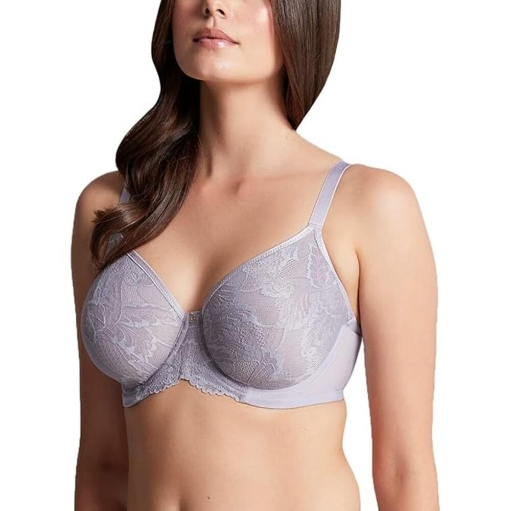 Panache Radiance Molded Non Padded Bra Size 32 Soft Thistle Stretch Floral Lace